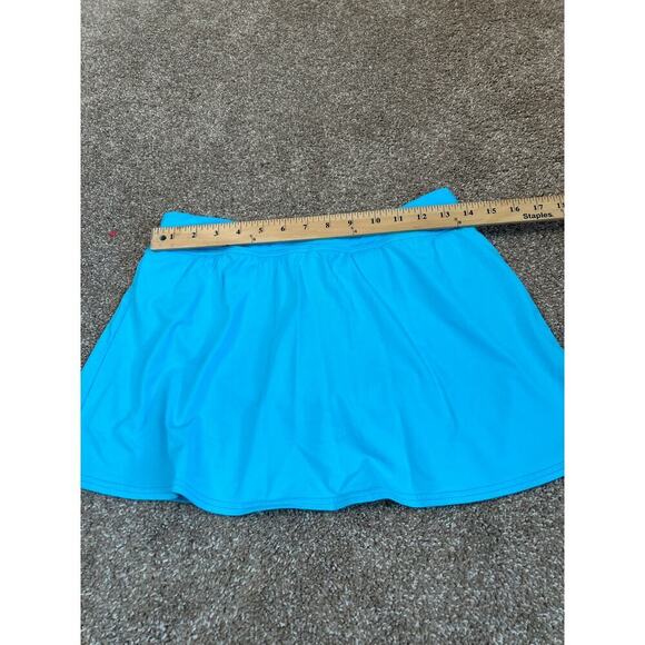 Lands End women's swim bottom skort skirt swimwear modest aqua blue SZ 6-flaw - Picture 6 of 7